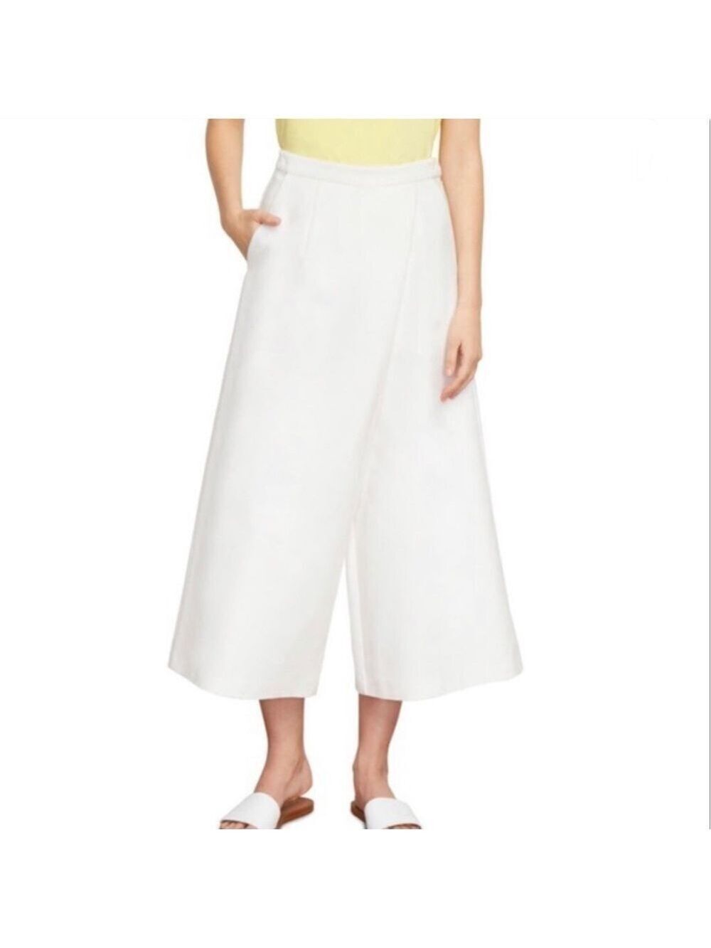 Gorgeous NWT HABITUAL dillon wide leg crop pants cloud dancer white size 14